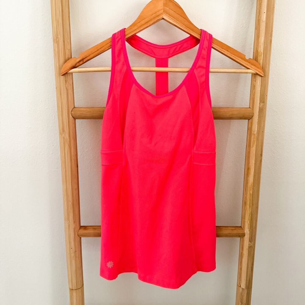 Athleta Neon Pink Racerback Built In Bra Workout Tank Top Women’s XS